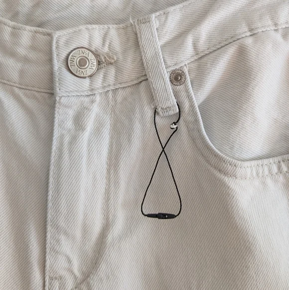 NWOT Zara Denim with Fabric Trim Raw Hem Jeans Ankle Cropped Size 4 Small - Picture 6 of 17